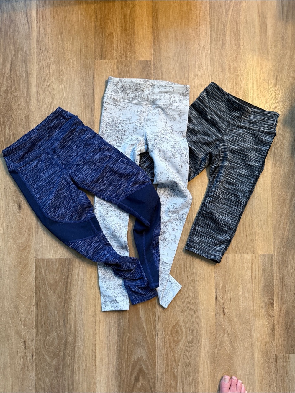 Kids Active Leggings Trio - Blue, White, Gray